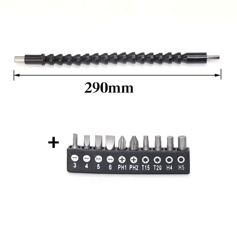 290mm Flexible Shaft Tool Electronics Drill Screwdriver Bit Holder Connect Link Multitul Hex Shank Extension Snake Bit