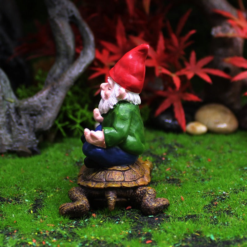 Dwarf Sitting Zen Turtle Resin Dwarf Micro Landscape Decoration