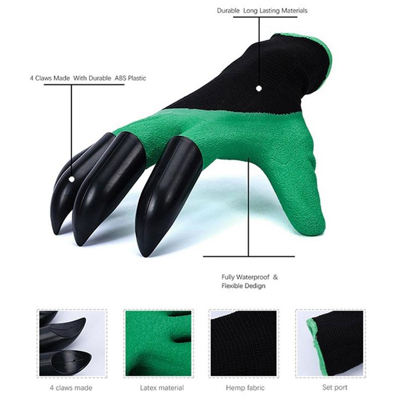 Garden Gloves With Fingertips Claws Quick Easy to Dig and Plant Safe for Rose Pruning Gloves Mittens Digging Gloves