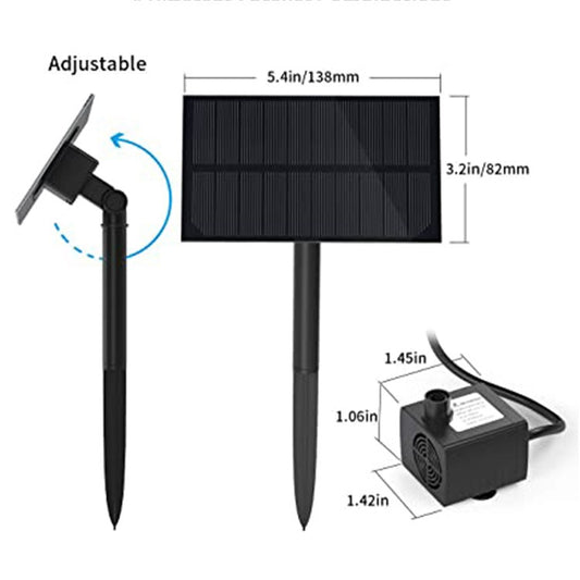 1.5W solar ground mounted fountain outdoor water pool water landscape wall mounted nail style miniature fountain