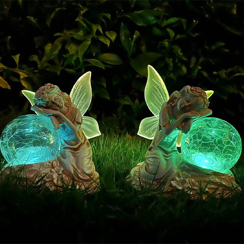 Solar Outdoor Lamp Garden Garden Fairy Resin