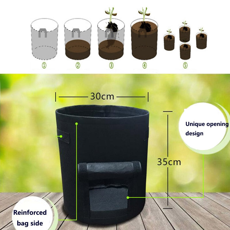 3 size Plant Grow Bags home garden Potato pot greenhouse Vegetable Growing Bags Moisturizing jardin Vertical Garden Bag seedling