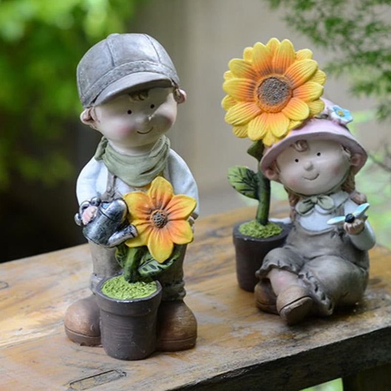 Balcony Cute Garden Doll Resin Decoration