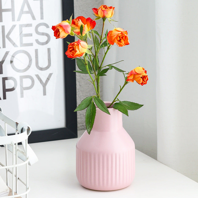 ins Nordic Minimalist Ceramic Vase Creative Dried Flower Flower Arrangement Home Living Room Dining Table Bedroom Decoration Decorations