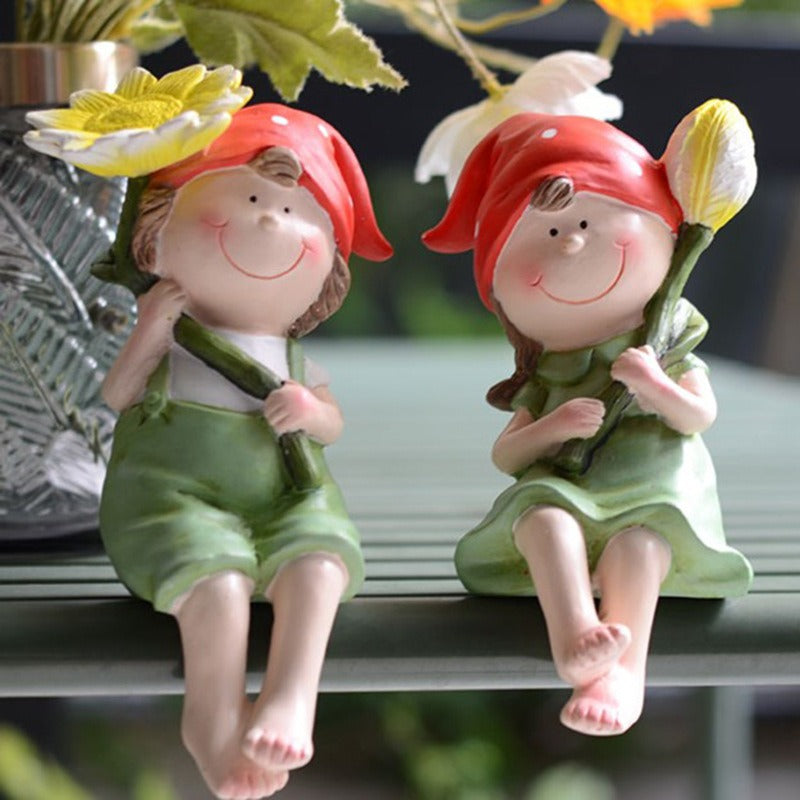 Balcony Cute Garden Doll Resin Decoration