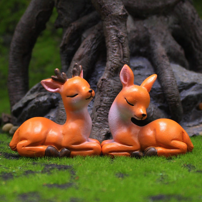 Micro landscape sika deer small ornaments