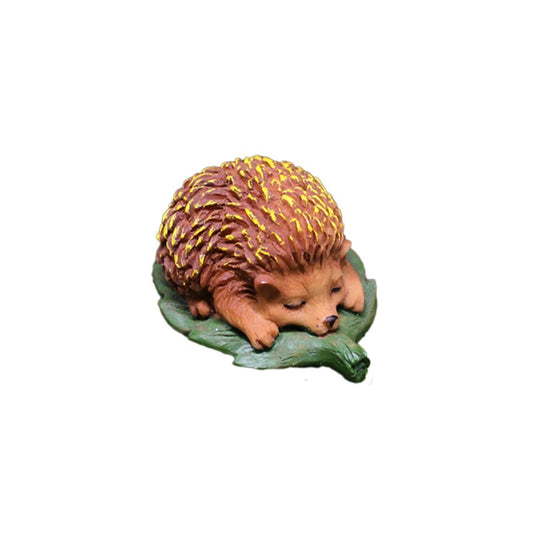 Cute simulation of small hedgehog animal decorations with micro landscape garden resin