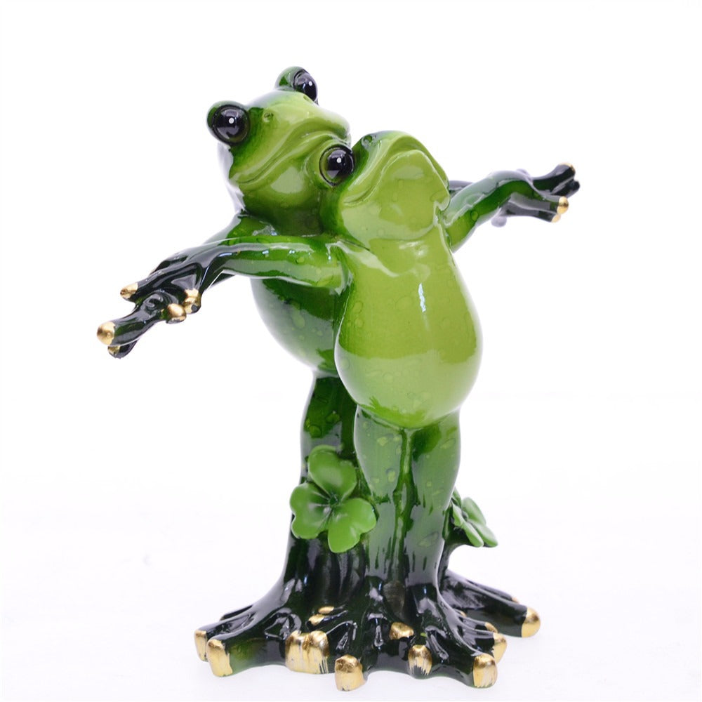 Garden Home Couple Frog Resin Decoration