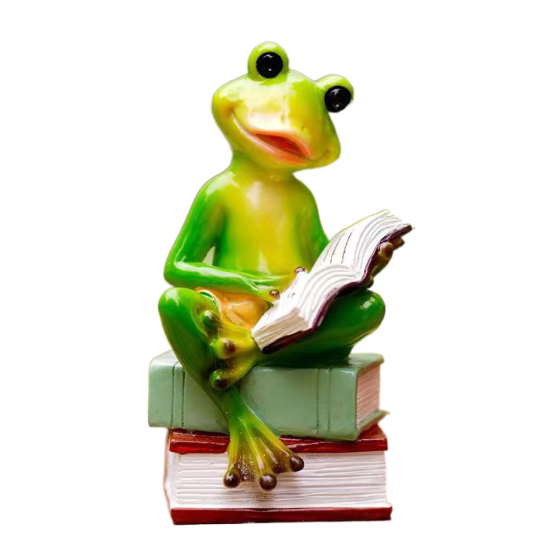 Reading Frog Desktop Courtyard Garden Decoration