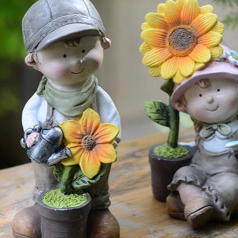 Balcony Cute Garden Doll Resin Decoration