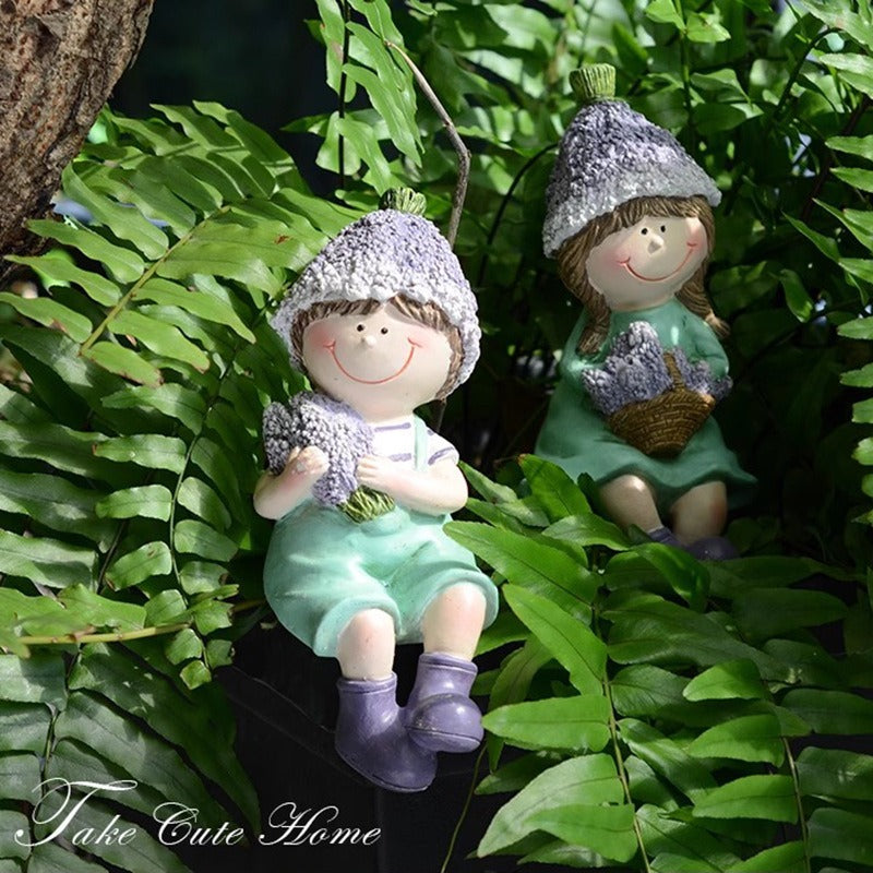 Balcony Cute Garden Doll Resin Decoration