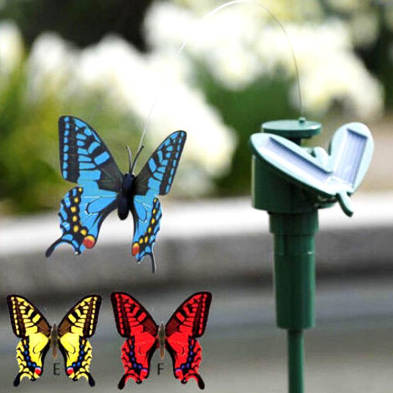 Vibration Solar Power Dancing Flying Fluttering Butterflies Hummingbird Garden Decorative Stake