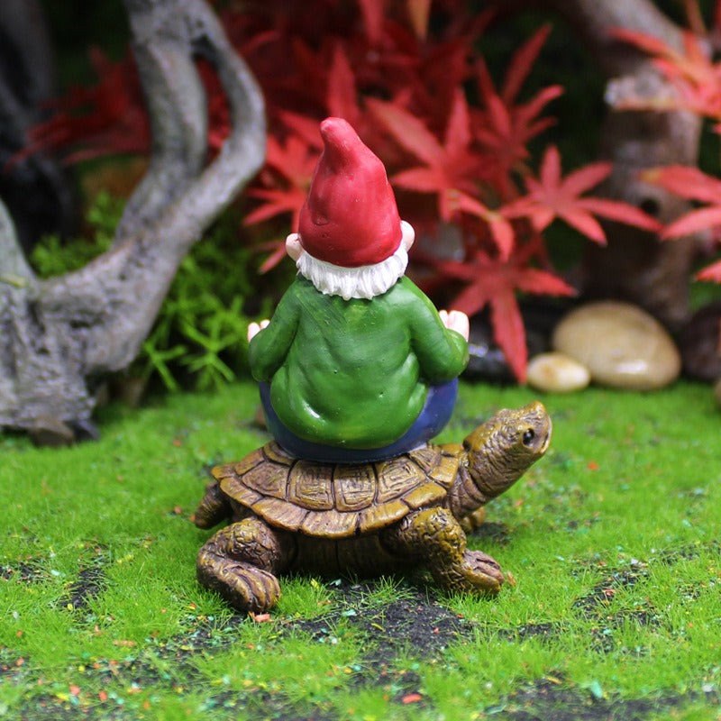 Dwarf Sitting Zen Turtle Resin Dwarf Micro Landscape Decoration