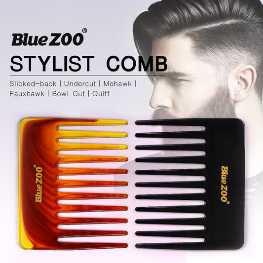 Single Side Short 2 Colors BlueZOO Big Back Shape Big Knife Comb Big Tooth Comb Large Insert Comb Shovel Oil Head Comb