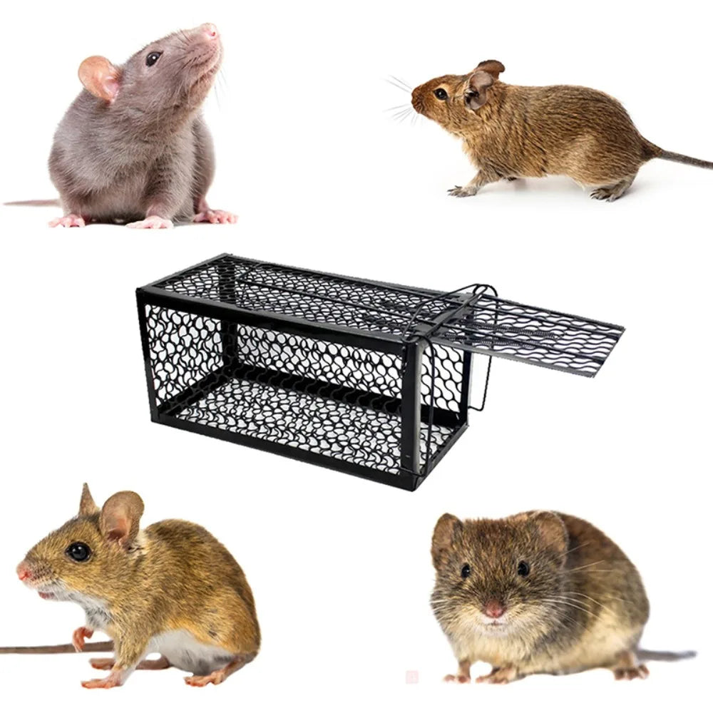 Self-locking Trap Catcher Mouse Rat Bait Mice Live Box Mice Trap Cage Household Mouse Catcher  Animal Control Hamster Iron Cage