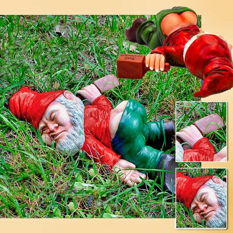 New Spoof Drunken Dwarf Resin Decoration Gnome Dwarf Christmas Design Courtyard Ornaments