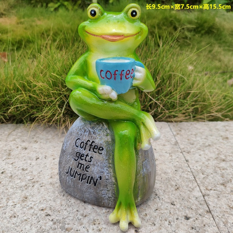 Garden resin frog decoration