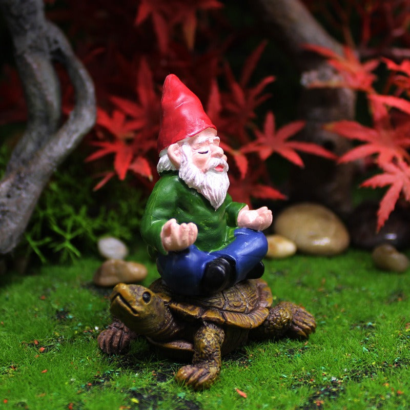 Dwarf Sitting Zen Turtle Resin Dwarf Micro Landscape Decoration