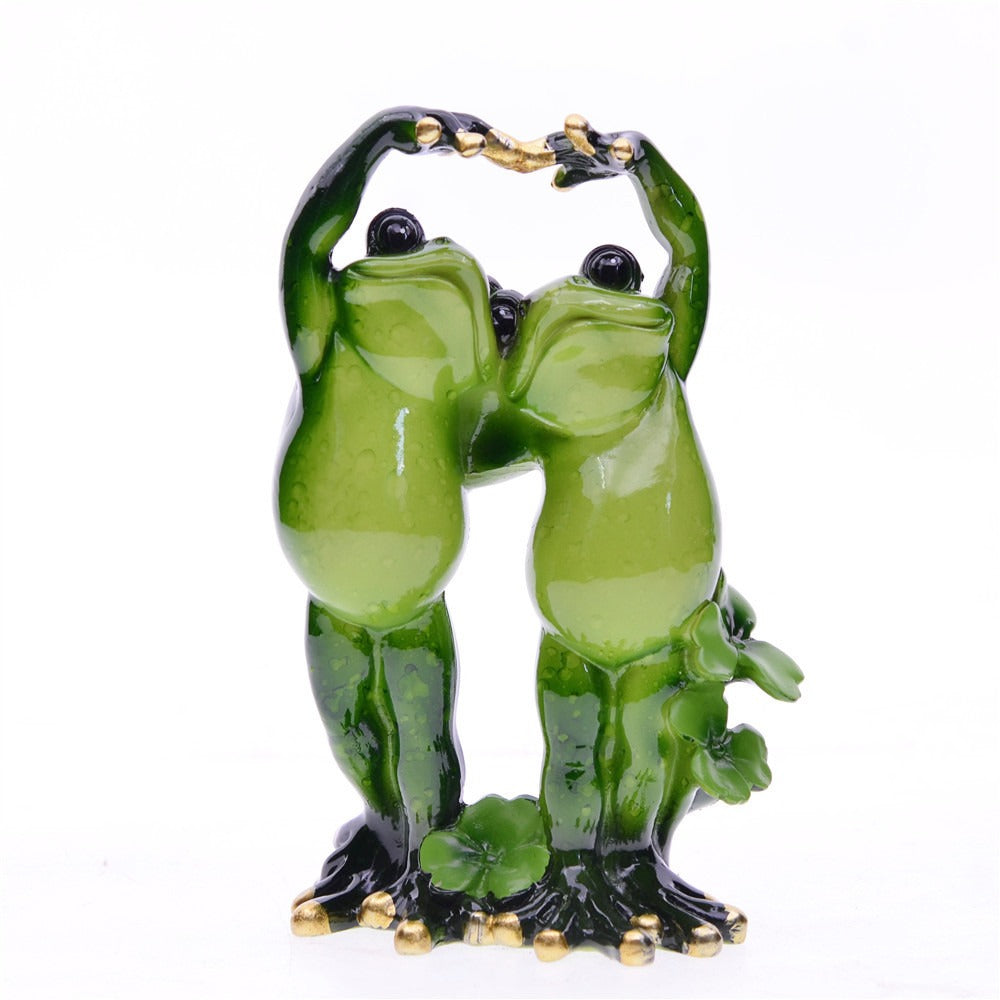 Garden Home Couple Frog Resin Decoration