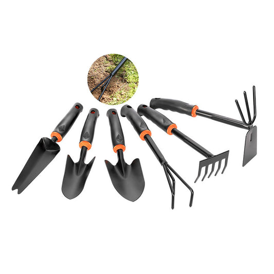 Garden Tools Black Plastic Handle Spray Plastic Two-headed Dual-use Hoe Five-tooth Rake Shovel Outdoor Flower Shovel